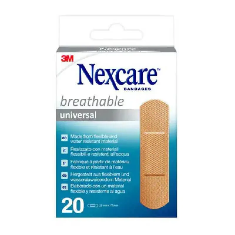 Nexcare Tencuieli respirabile universale 19mm x 72mm 3M 20 bucăți Ref. N0320NS-0 — preț și oferte