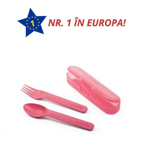 LINGURITA SI FURCULITA SET HRANIRE ROZ +12 LUNI 3400767 SUAVINEX — preț și oferte