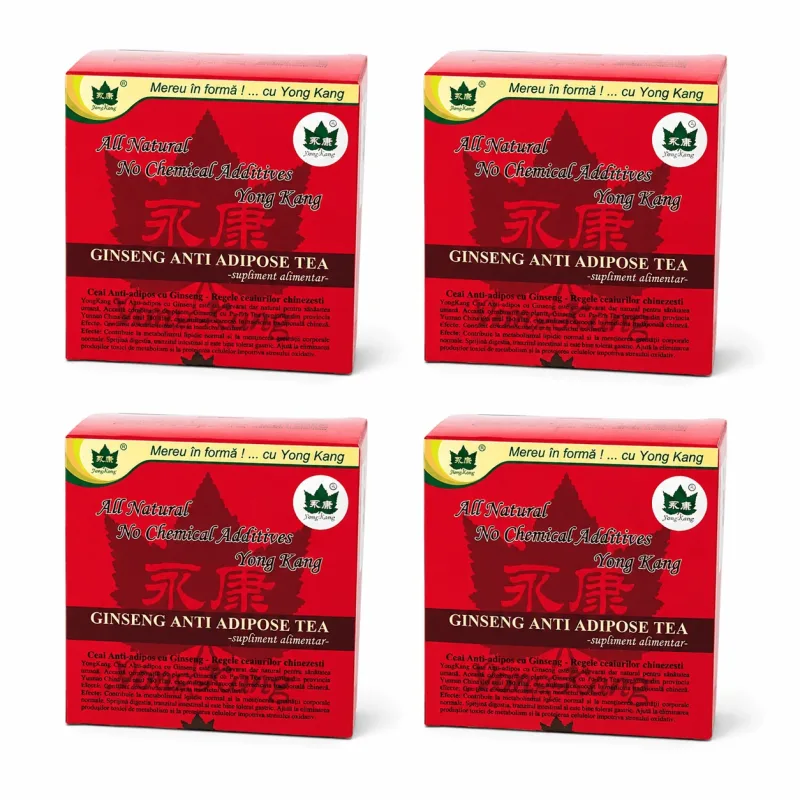 Ceai antiadipos cu Ginseng, 4x30 plicuri, Yong Kang Yongkang International China — preț și oferte