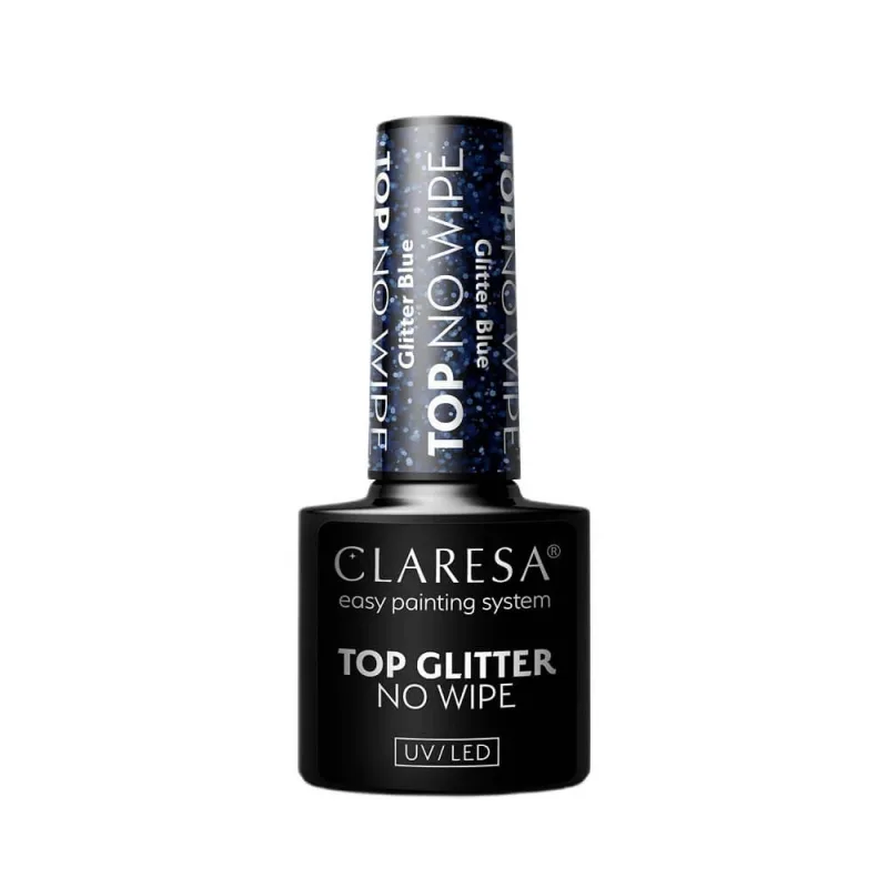 Claresa Top Glitter No Wipe Hybrid Top with Glitter Praf de sclipici albastru, 5 g — preț și oferte