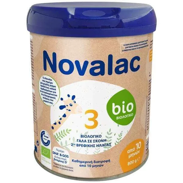 NOVALAC Bio 3 Lapte praf organic pentru al treilea copil 800g — preț și oferte