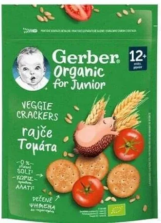GERBER Organic pentru Junior Cereale Crackers cu roșii de la 12 luni 100g — preț și oferte