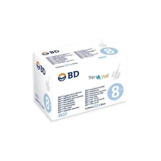 Ace de insulină cu perete subțire BD 31G x 8mm 100 bucăți — preț și oferte