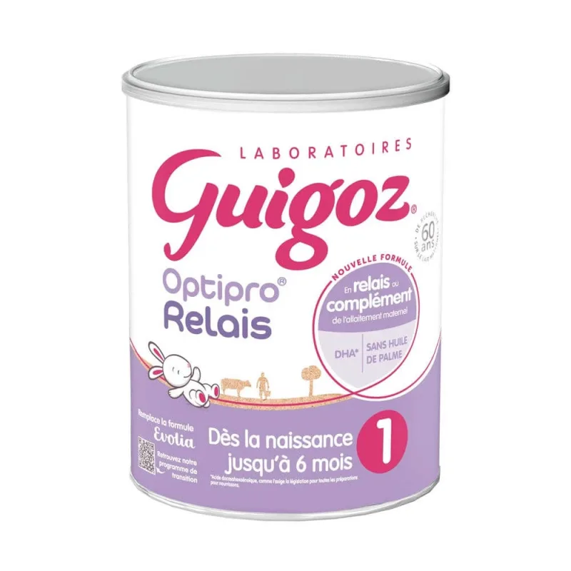 Guigoz Optipro Relais Evolia Relais Lapte praf fără ulei de palmier 0 la 6 luni Dès La Naissance Jusqu'à 6 Mois 800g — preț și oferte