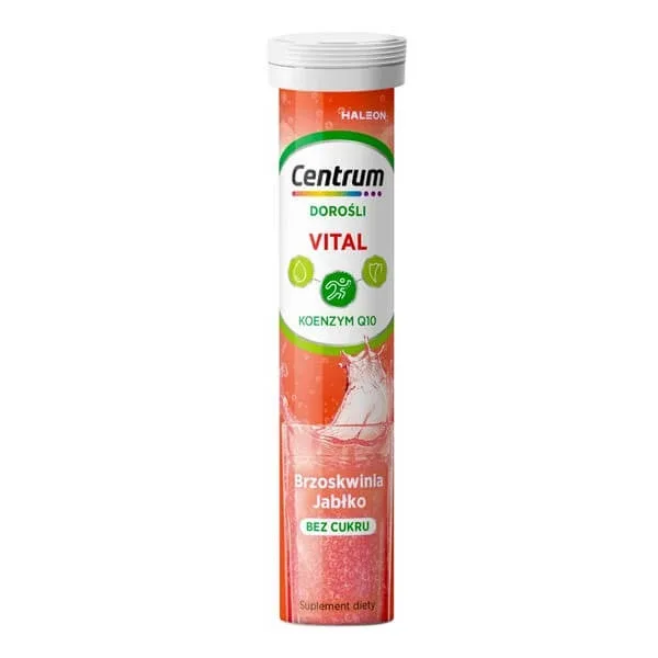 Centrum Vital Adults, comprimate efervescente, aromă de piersici și mere, 20 buc. — preț și oferte
