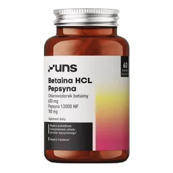Uns Betaine HCL Pepsin, capsule, 60 buc — preț și oferte