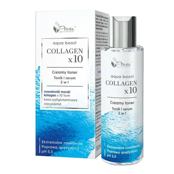 Ava Aqua Boost Collagen Creamy, tonic și ser 2în1, 100 ml — preț și oferte