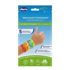 Chicco 5 brățări de silicon cu aromă de citronella