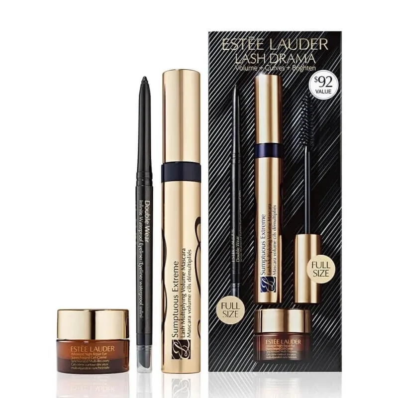 Estee lauder Lash drama - rimel somptuos + gel-cremă de ochi supraîncărcată Advanced Night Repair + Double Wear — preț și oferte