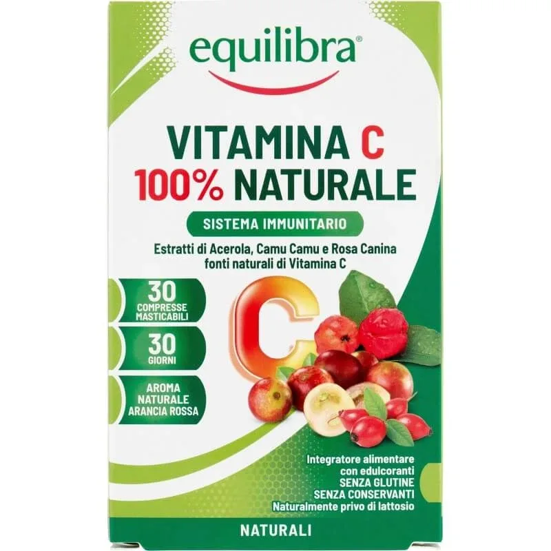 Equilibra Vitamina C 100% naturală 30 comprimate masticabile - supliment de vitamina c — preț și oferte