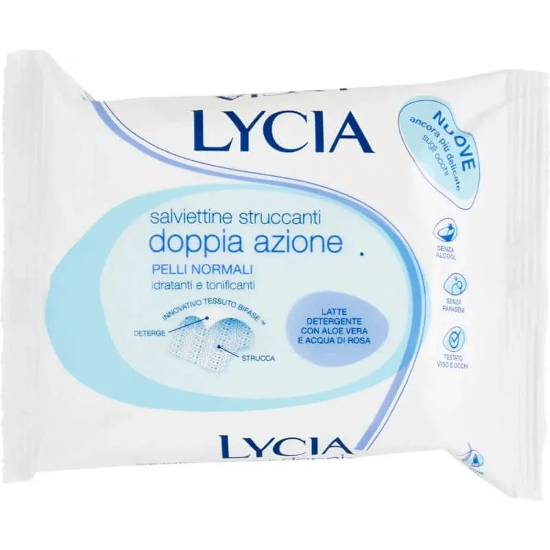 Lycia Double Action - 20 de șervețele demachiante pentru ten normal — preț și oferte