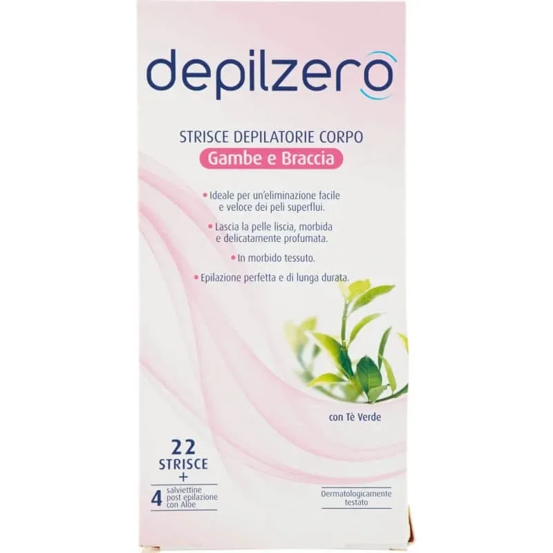 Depilzero Benzi depilatoare picioare și brațe - 20 benzi + 4 șervețele postpilare — preț și oferte