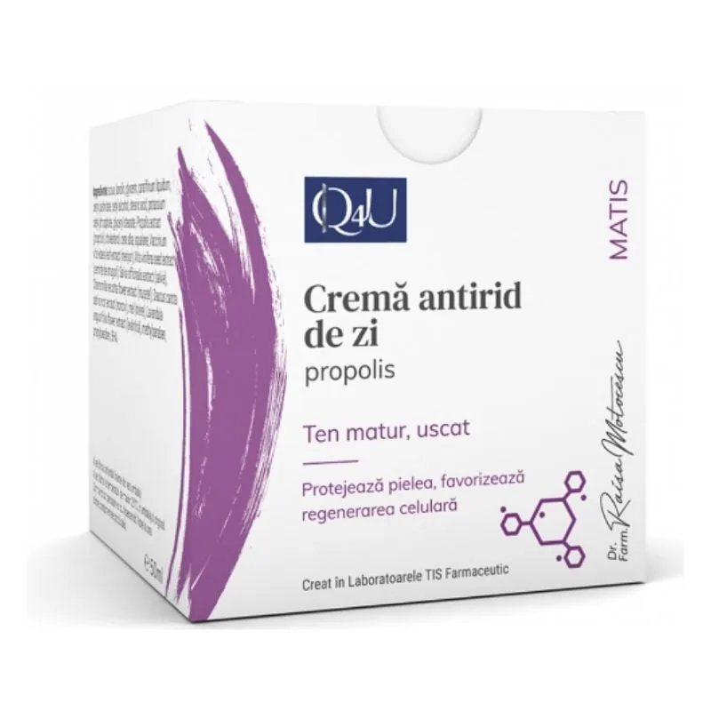 Crema antirid de zi cu propolis Matis Q4U, 50 ml, Tis Farmaceutic — preț și oferte