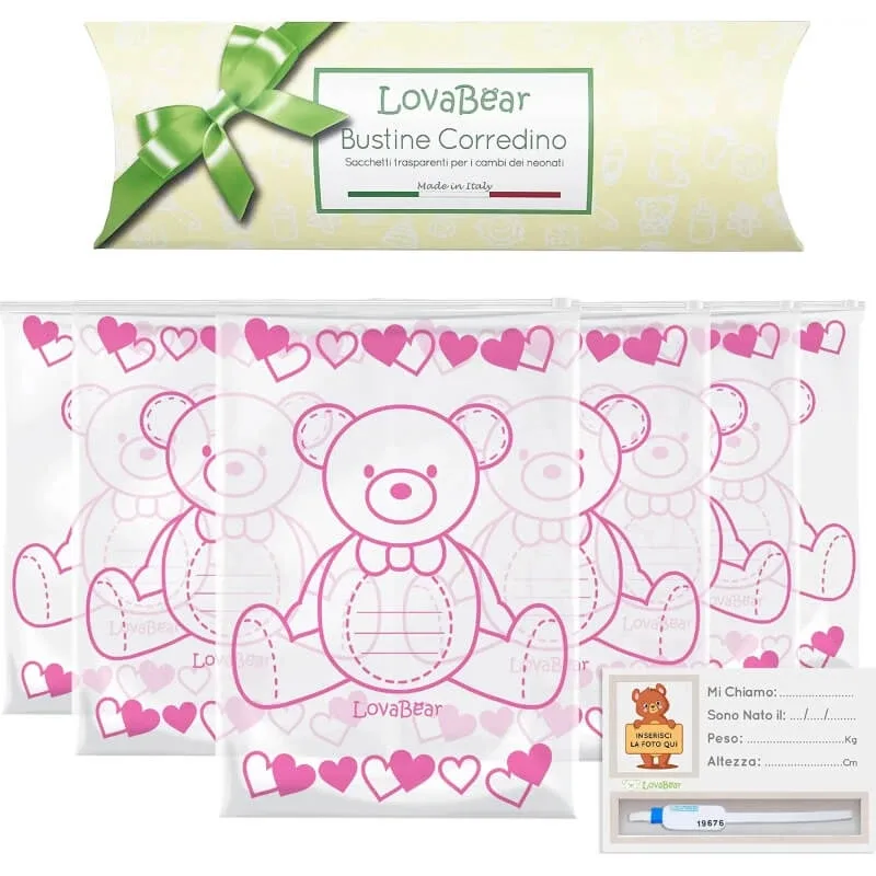 Lovabear 6 plicuri layette - urs roz — preț și oferte
