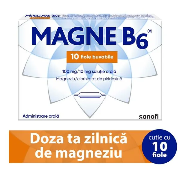 Magne B6 solutie orala 100 mg/10 mg, Sanofi | 110 fiole x 10 ml OPELLA HEALTHCARE RO — preț și oferte