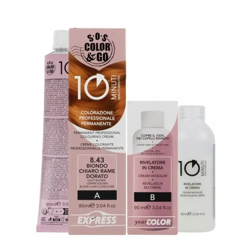 Alama Sos colour&amp;go - colorant permanent nr. 8.43 blond auriu cupru deschis — preț și oferte