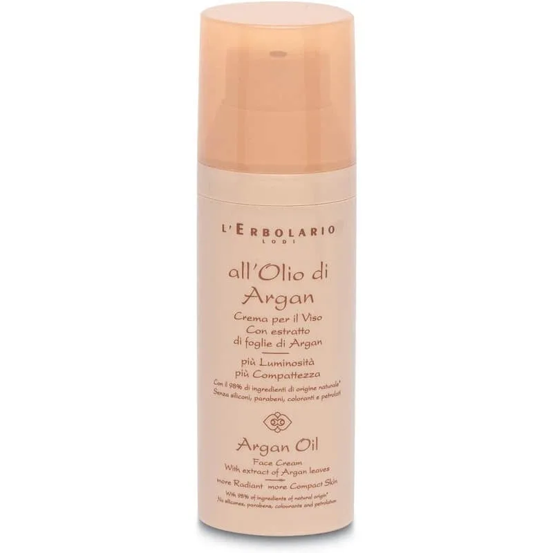 L'erbolario Cremă de față cu ulei de argan hrănitor și compactor 50 ml — preț și oferte
