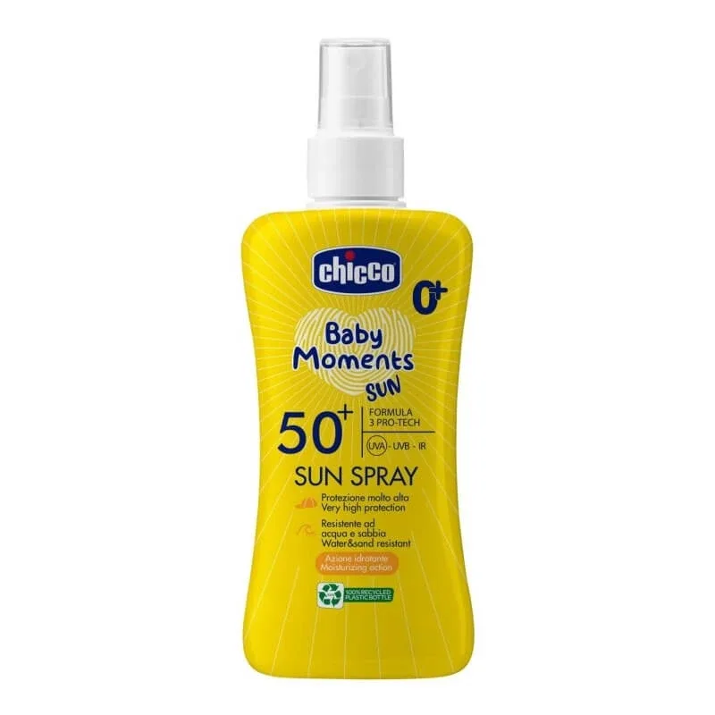 Chicco baby moments crema de soare 50 + spf lapte de soare spray de protecție ridicată 150 ml — preț și oferte