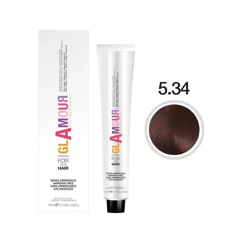 Glamour cremă de colorare a părului fără amoniac - cremă de colorare a părului nr. 5.34 titian — preț și oferte
