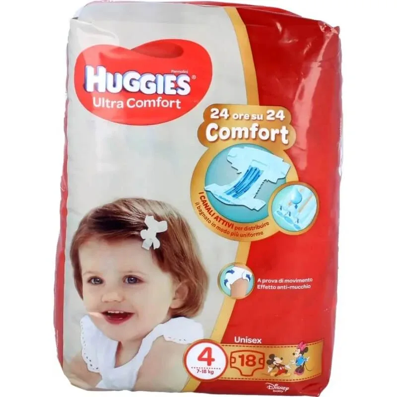 Huggies ultra comfort unisex - mărimea 4 (7-18 kg) pachet 18 scutece — preț și oferte