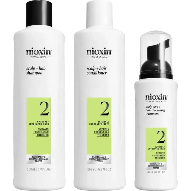 Kit Nioxin System 2 - șampon volumizator 300 ml + balsam 300 ml + tratament 100 ml — preț și oferte