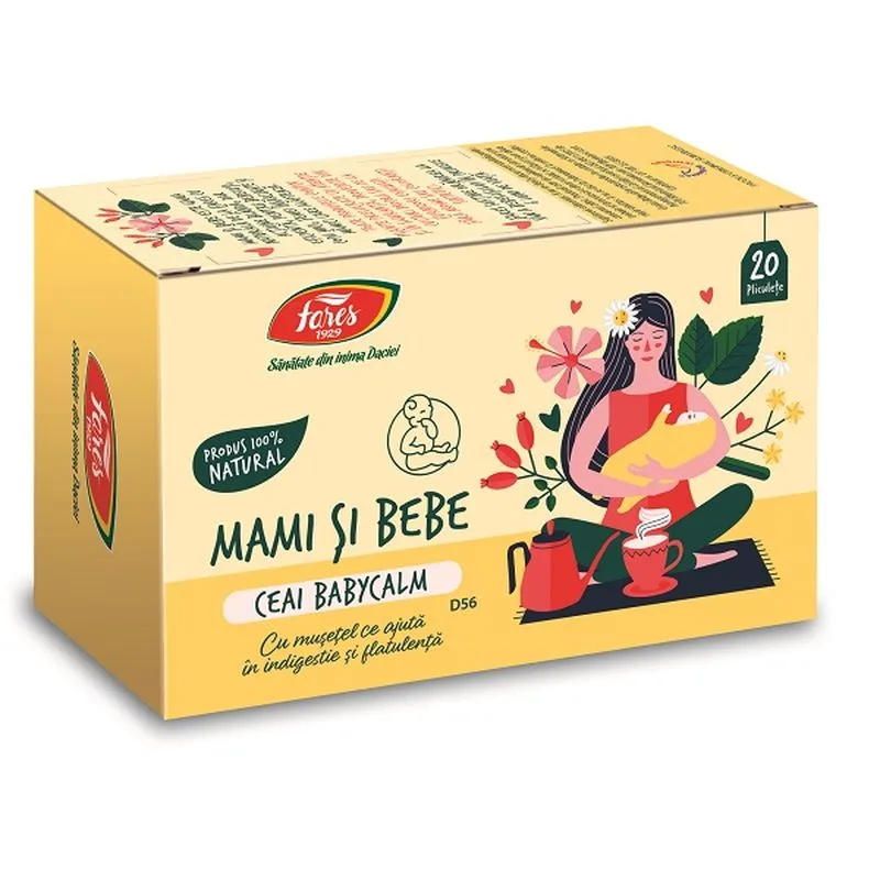 Mami si bebe Babycalm, D56, ceai la plic, Fares | 20 plicuri — preț și oferte