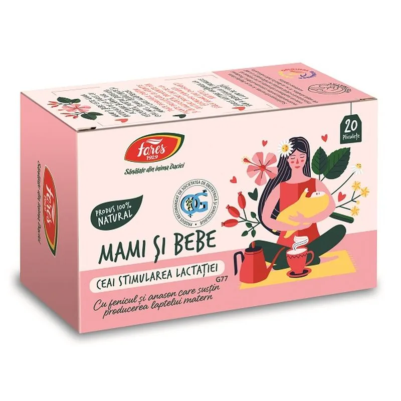 Mami si bebe Stimularea lactatiei, G77, ceai la plic, Fares | 20 plicuri — preț și oferte