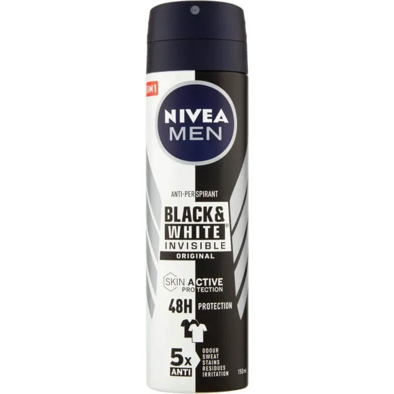 Nivea men invisible for black &amp; white original - deodorant spray 150 ml — preț și oferte