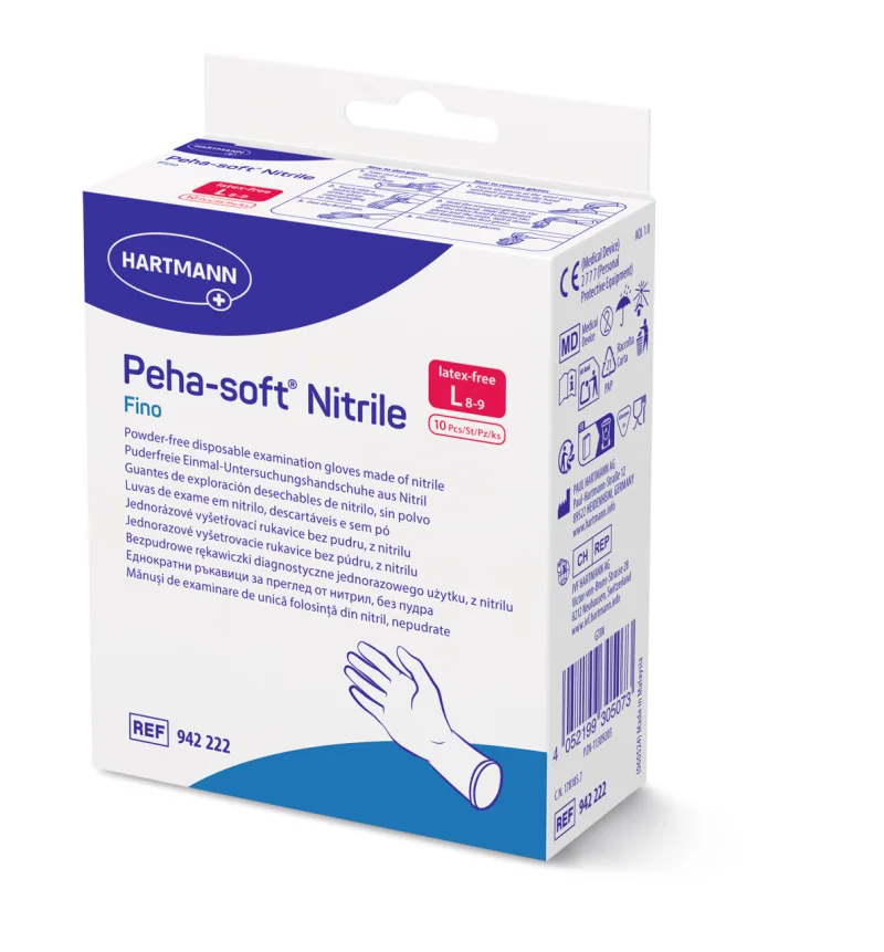 Manusi din nitril Peha-Soft Fino, marimea L (8-9), Hartmann | 10 bucati — preț și oferte