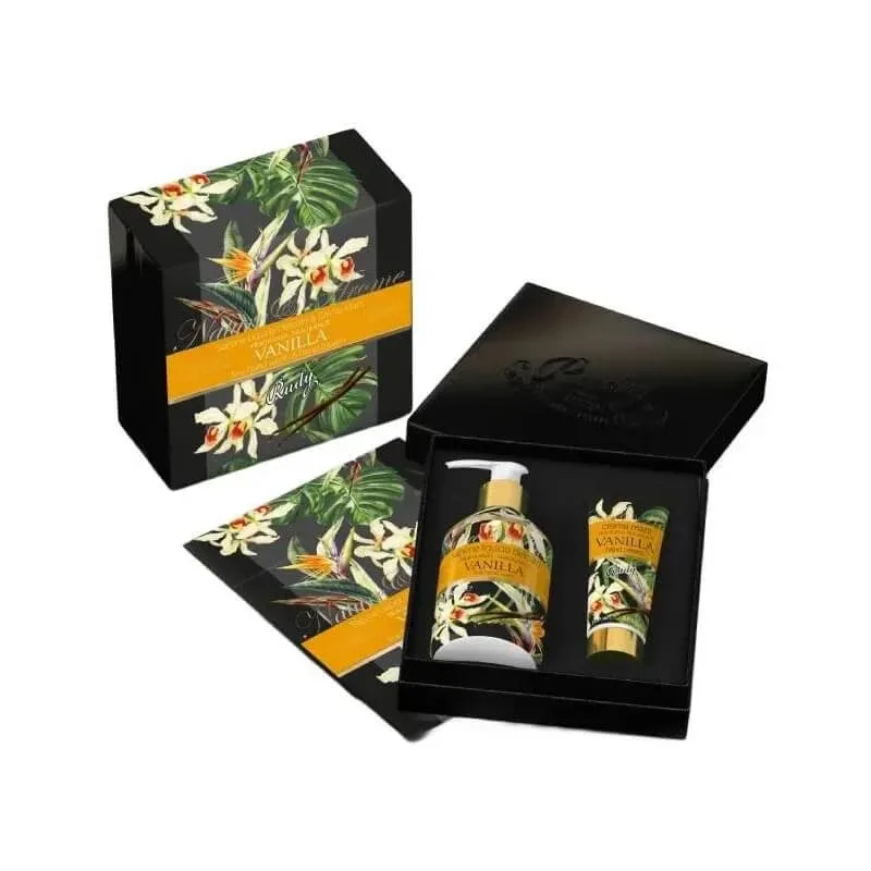 Rudy Set cadou natură &amp; arome vanilie - săpun lichid blând 250 ml + cremă de mâini 100 ml — preț și oferte