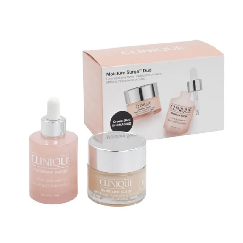 Clinique moisture surge glow set - ser iluminator activ 30 ml cremă hidratantă 30 ml — preț și oferte