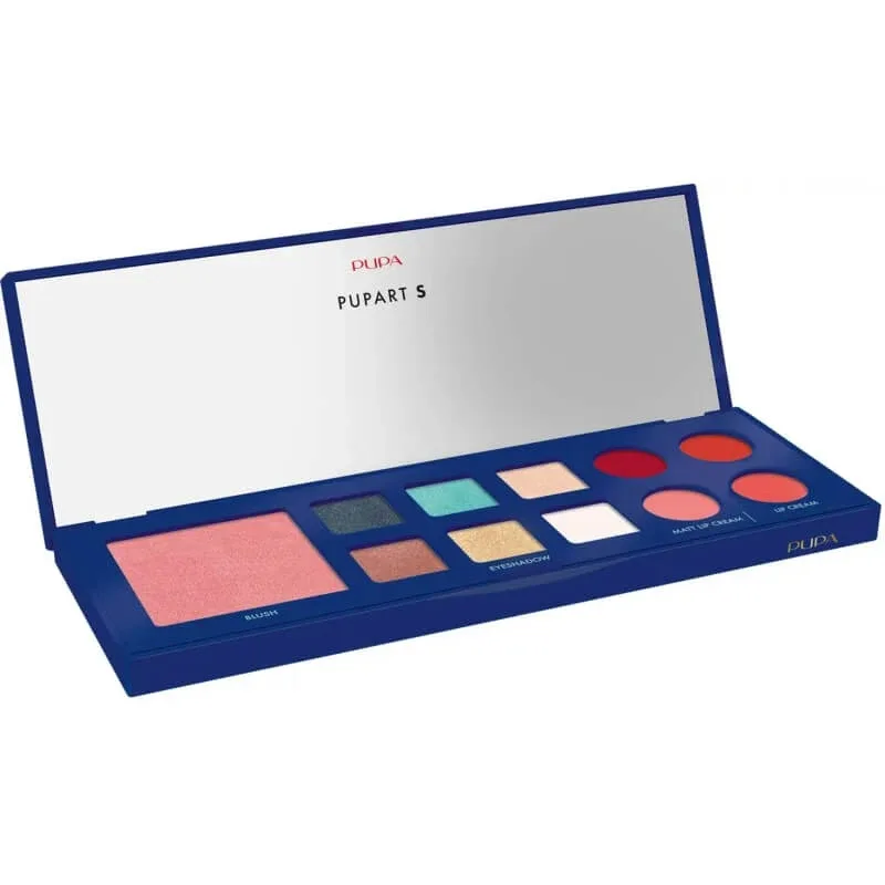 Pupa s - paletă de machiaj pentru față, ochi și buze nr. 004 albastru — preț și oferte
