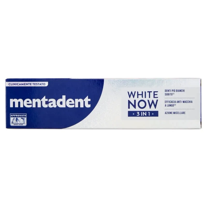Mentadent White now 3 în 1 - pastă de dinți de albire instantanee împotriva petelor 75 ml — preț și oferte