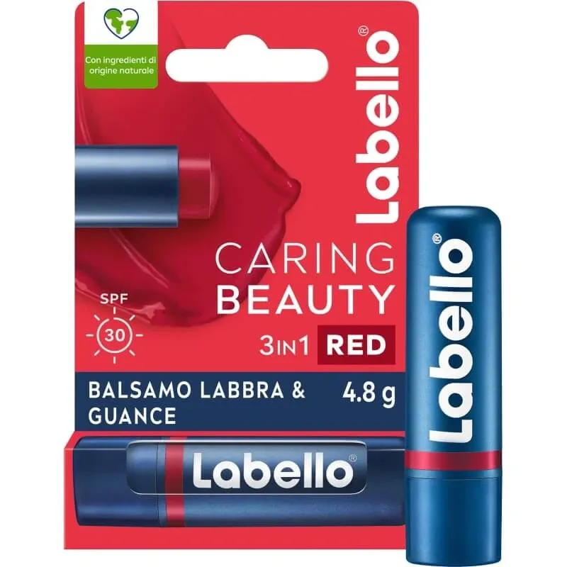 Labello caring beauty spf30 - balsam de buze și obraji 3in1 - roșu — preț și oferte