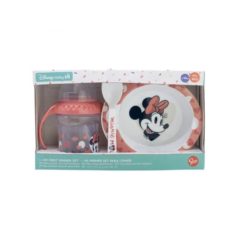 Stor mickey baby set - 3 bucăți castron și lingură pentru biberon — preț și oferte