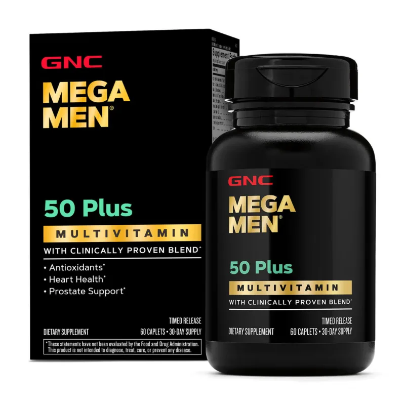 MEGA MEN 50 PLUS Multivitamin, GNC | 60 capsule GENERAL NUTRITION CORP — preț și oferte