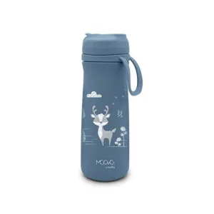 Nuvita Moovo - sticlă de apă termică din oțel inoxidabil cu pai și gura de scurgere retractabilă, albastru 500 ml