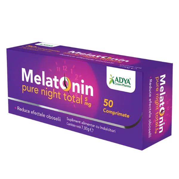 Melatonin Pure Night Total 5 mg, Adya Green Pharma | 50 comprimate — preț și oferte