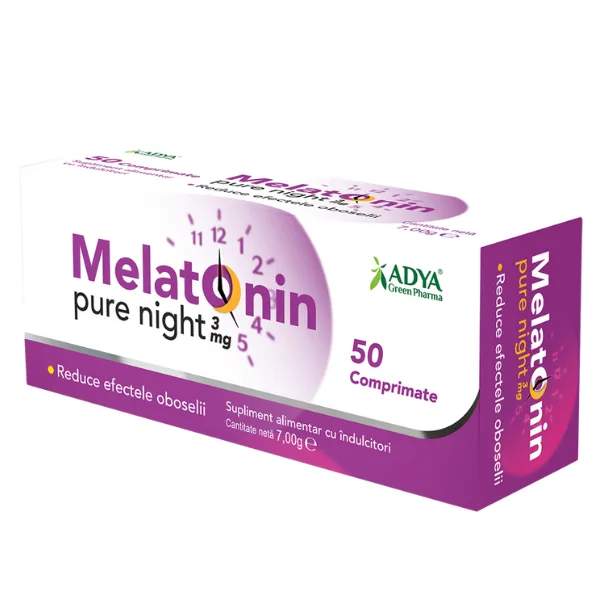 Melatonin Pure Night, Adya Green Pharma | 3mg x 50compr — preț și oferte