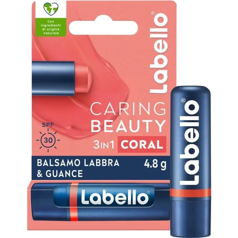 Labello caring beauty spf30 - balsam de buze și obraji 3in1 - coral — preț și oferte
