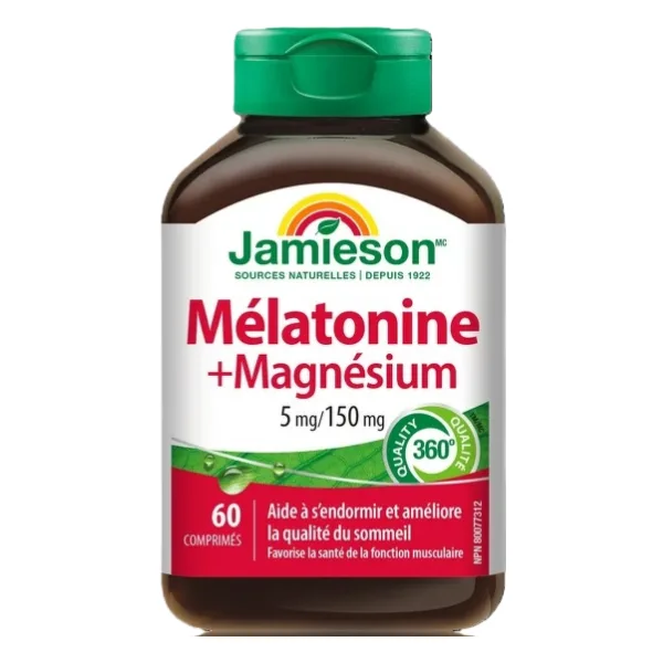 Melatonina 5 mg + magneziu bisglicinat,Jamieson | 60 tablete JAMIESON LABORATOIRES — preț și oferte