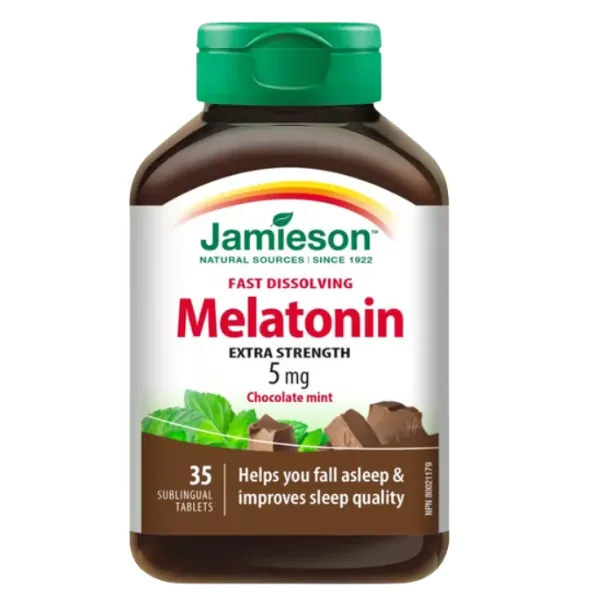 Melatonina 5 mg, Jamieson | 35 comprimate sublinguale cu dizolvare rapida JAMIESON LABORATOIRES — preț și oferte