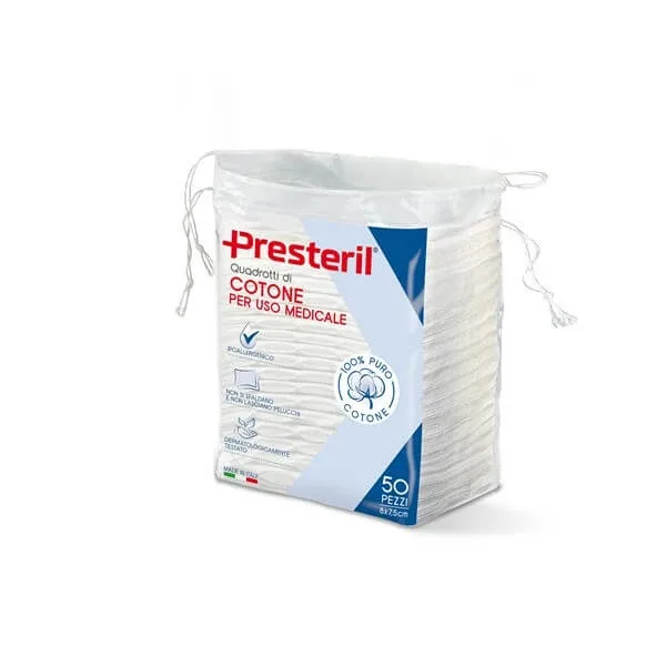 PRESTERIL Pătrate din lână de bumbac 8x7,5cm - 50 bucăți — preț și oferte