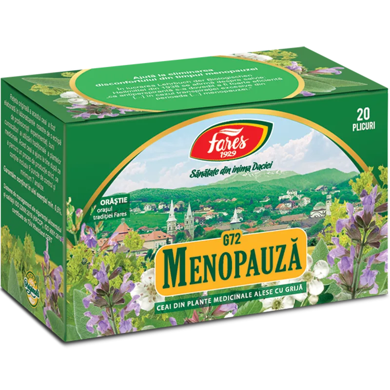Menopauza, G72, ceai la plic, Fares | 20 plicuri — preț și oferte