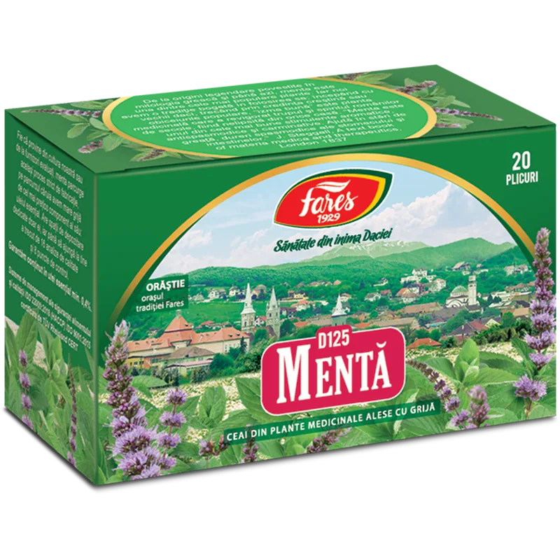 Menta, D125, ceai la plic, Fares | 20 plicuri — preț și oferte