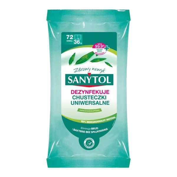 Sanytol, șervețele universale pentru curățarea și dezinfectarea suprafețelor, 36 buc. — preț și oferte