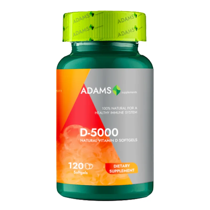Vitamina D-5000, 120 capsule, Adams ADAMS VISION — preț și oferte
