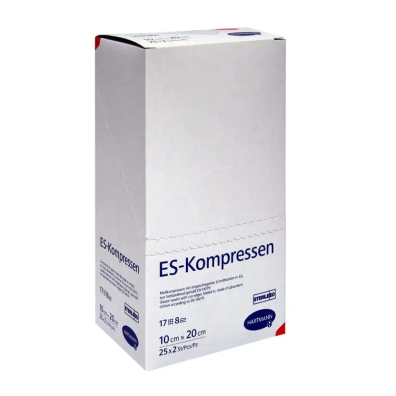 Es-comprese sterile 10x20 cm 8 fold 25X2 buc — preț și oferte