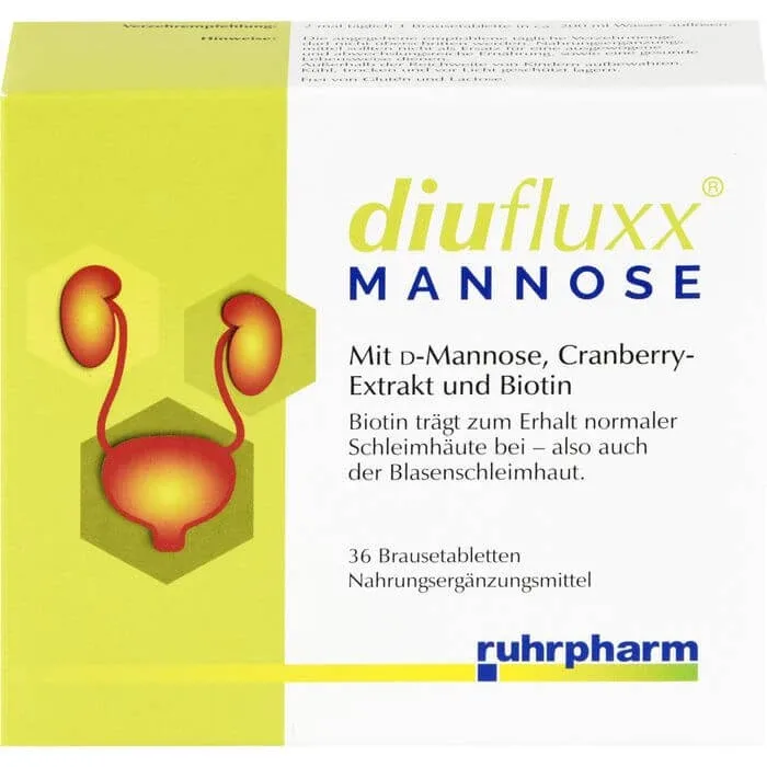 DIUFLUXX Mannose Tablete efervescente 36 Capsule — preț și oferte