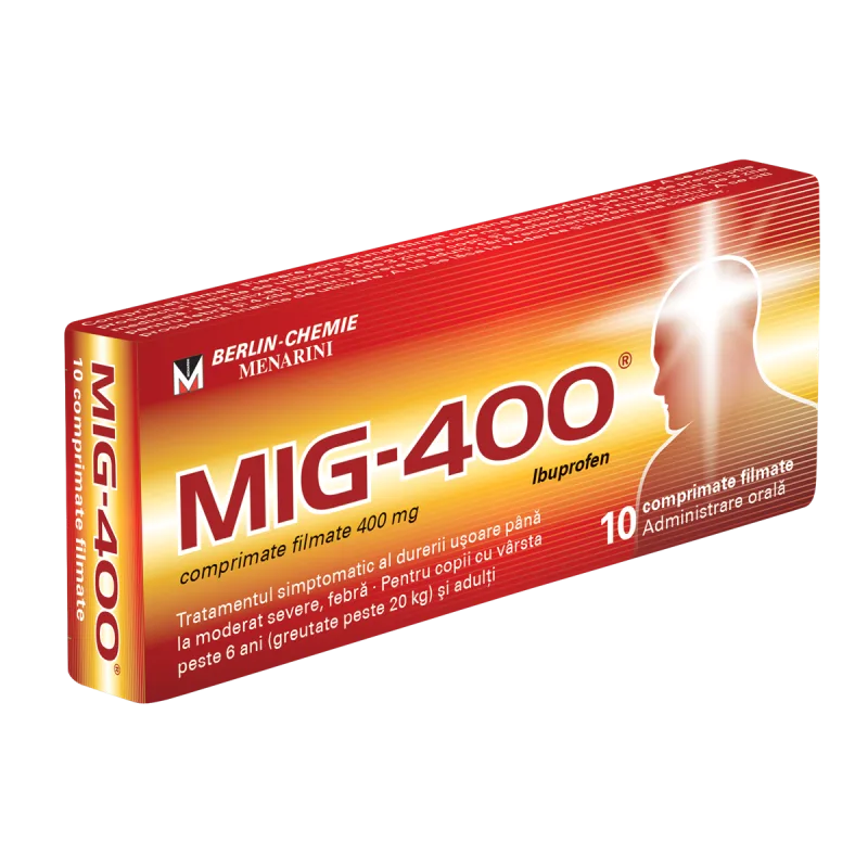 MIG 400, Berlin-Chemie AG | 10 comprimate filmate BERLIN-CHEMIE AG (ME — preț și oferte